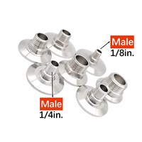 SHJH Acero Inoxidable 304 316L Conexión Tri-Clover Sanitaria con Rosca Macho NPT, Adaptador de Abrazadera Forjado, Llave, Superficie Pulida y Conexión de Tapón