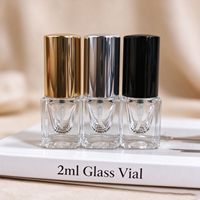 Flacon pulvérisateur vide en verre de 2 ml à fond épais, volume standard, rechargeable, avec bouchon en aluminium, pour parfum, vente en gros usine