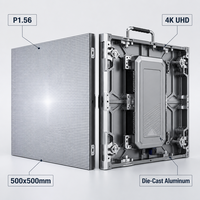 Écran LED de location P1.56 à pas fin 4K UHD 3840Hz 1200cd Luminosité Cabinet en aluminium moulé sous pression CMS/RDM basé sur le cloud pour studio TV