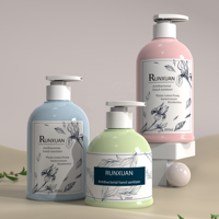 Runxuan 300ml Bouteille de shampooing et revitalisant vide 500ml Bouteille de lavage corporel 800ml Bouteille de savon pour les mains