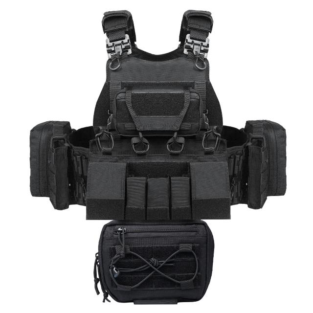 Yakeda 1000D Polyester Black Tactical Equipment Chaleco Tactico Training Vest Plate Carrier Molle Tactical Vests Colete Tatico