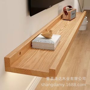 Cross-border wooden <b>wall</b>-<b>mounted</b> <b>shelf</b>, <b>wall</b>-<b>mounted</b> <b>wall</b> <b>shelf</b>, TV <b>wall</b> decorative <b>shelf</b>, straight partition. - Product Image 2