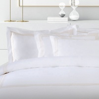 Chambre à coucher de luxe Marriott Hotel Draps en tissu double face 100 coton Ensembles de housses de couette