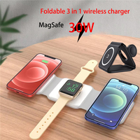 Nouveau chargeur sans fil pliable 3-en-1 2026 pour iPhone, Apple Watch et écouteurs – Support de charge rapide magnétique sans fil pour voyage
