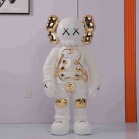 Statue de dessin animé en résine chromée dorée de haute qualité, grande figurine d'art populaire pour décoration intérieure, cadeaux d'extérieur