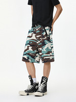 Shorts en jean pour homme YUNNBOFEI, imprimé camouflage vintage, coupe large, style décontracté, tendance streetwear