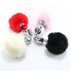 Plug anale in acciaio inossidabile con coda di coniglio, giocattolo erotico per stimolazione anale femminile e gay. - Product Image 5