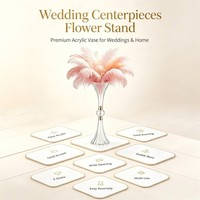 Décoration de mariage Cristal acrylique transparent Support de fleurs de mariage Pièce centrale pour table de mariage
