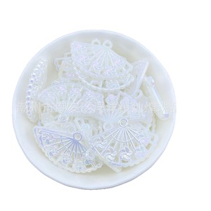 พัดอะคริลิคแบบกลวง 31x21 มม. สีรุ้ง ลายฉลุ สำหรับงาน DIY เครื่องประดับและงานฝีมือ - Product Image 5