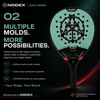 Raquette de padel Nodex OEM Factory Premium en fibre de carbone 18K, forme ronde, texture 3D, équilibrée pour tous les terrains, OEM