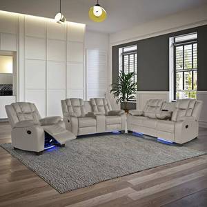 Sofá reclinable manual de piel sintética elástica y convertible, superventas de fábrica, con esponja luminosa y diseño moderno. - Product Image 2