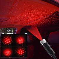 Mini Lámpara decorativa portátil LED USB ajustable coche Interior techo decoración techo estrella proyector proyección luz nocturna