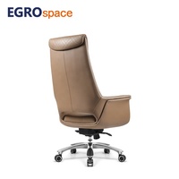 EGROspace Chaise de bureau de direction ergonomique en cuir haut de gamme, pivotante, réglable, avec dossier haut, pour réunions et cadres