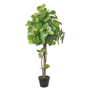 Wholesale Potted Grape Leaves Artificial Bonsai Tree Plant Plastic Tree For Home Decor