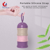 Distributeur de lait en poudre pour bébé à 3 compartiments avec cuillère, boîte à collation portable pour enfants et bébés, personnalisable OEM pour le voyage