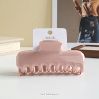 Pince à cheveux épaisse MUJU D430 en PS brillant et métal doré, 10,5 cm, crème, bleu, rose, marron, personnalisable avec logo, prête à la vente au détail