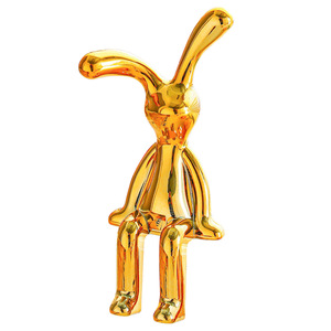 Taola Electroplated Animal Decorative Figurines <b>Gold</b> Rabbit Bear Tabletop Home Decoration Irregular Shape HQ-6232 - Product Image 5