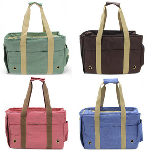 Pet Carrier Striped Red Brown Handle Breathable For <b>Small</b> Dogs Cats Travel Bag - Product Image 2