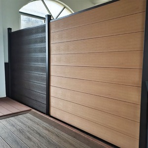 WPC tuinhekpaneel met metalen frame voor thuisgebruik, inclusief hekaccessoires en paalkappen - Product Image 6