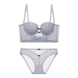 French Lingerie Women's Sexy Lace Soft Steel Ring <strong>Small</strong> <strong>Chest</strong> Gathered Bra Fish Bone Vest Bra Bra - Product Image 5