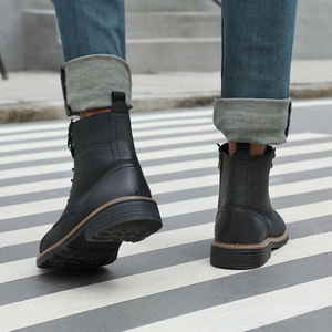 Bottes à lacets pour hommes, grande taille, mode 2024, imperméables, bout fermé, tige en PU, été/hiver, chaudes, fabriquées à la main, ODM - Product Image 2