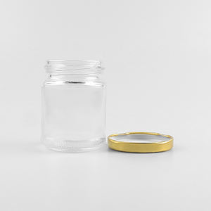 Vente en gros 140ml/200gr Bocal en verre Couvercle noir doré Sauce alimentaire Confiture de miel Cornichon Huile d'olive Cookie Snack Chewing-gum Capacité - Product Image 4