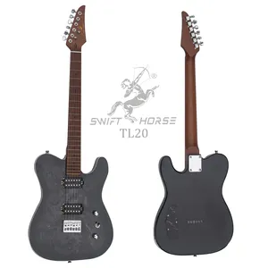 OEM ODM logotipo personalizado al por mayor TL guitarra eléctrica cuerpo de álamo carbonizado cuello de arce guitarra eléctrica Telecaster barata para la venta