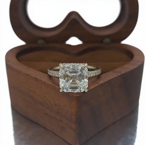 แหวนหมั้นเพชรทรง Asscher 3.50 กะรัต ทอง 14k 10k สำหรับผู้หญิง พรีเมียม เพชรเพาะเลี้ยงในห้องปฏิบัติการ รับรองโดย IGI เครื่องประดับหรูหรา - Product Image 1