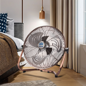 Ventilateur de sol en laiton de 14 pouces avec design rétro, 3 vitesses, fonctionnement silencieux, gain de place pour usage domestique et hôtelier - Product Image 5