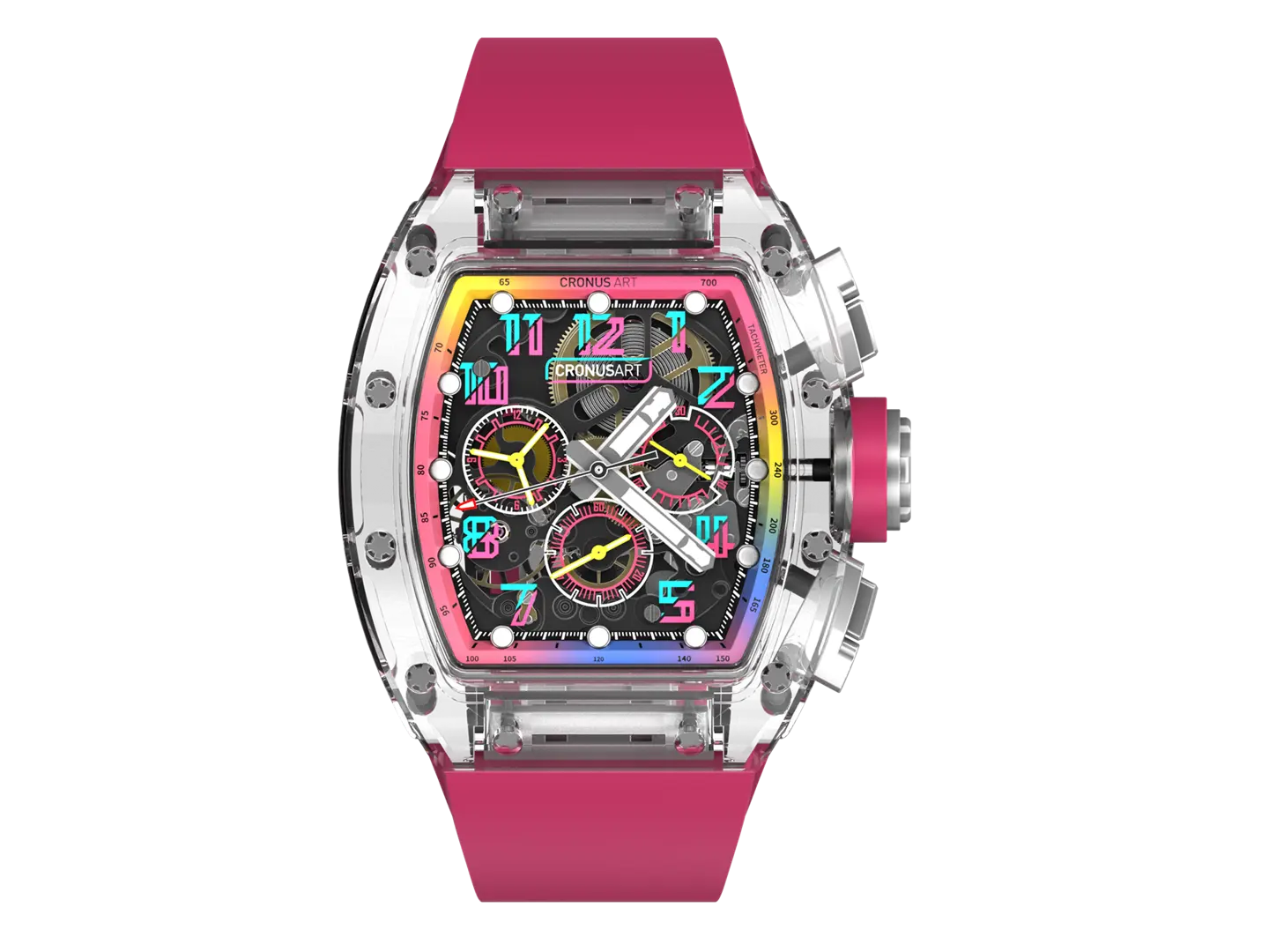 Limitée à 100 montres mécaniques Montre mécanique au design creux saphir Montre de marque en cristal de saphir