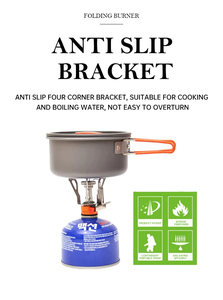 Cuisinière à gaz de <span class=keywords><strong>Camping</strong></span> en plein air portable pour sac à dos <span class=keywords><strong>MINI</strong></span> poêles intégrés avec allumage piézo pour meubles d'extérieur carburant <span class=keywords><strong>butane</strong></span> - Product Image 2