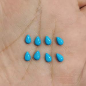 3X4 3X5 4X6 6X8Mm Peren Vorm Water Druppel Vorm Puur Blauw <span class=keywords><strong>Turquoise</strong></span> Steen Plat Rug Cabochons Kralen Voor Diy Sieraden Bevindingen - Product Image 4