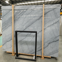 Dalles de marbre gris bleu naturel peuvent être utilisées pour les tables d'îlot de cuisine intérieures de style moderne et les murs et sols des halls d'hôtel