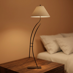 AK Brass Attractive Metal <b>Floor</b> <b>Lamp</b> in Black Finished with Rectangular Base For <b>Bedroom</b> Decor / Office Decor - Product Image 1