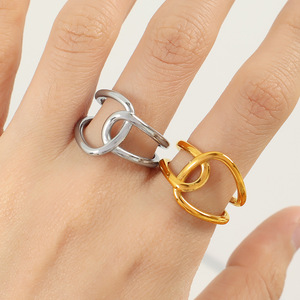 Geometric Double <b>Ring</b> <b>Titanium</b> Steel Index Finger <b>Ring</b> Unisex Jewelry Gift - Product Image 4