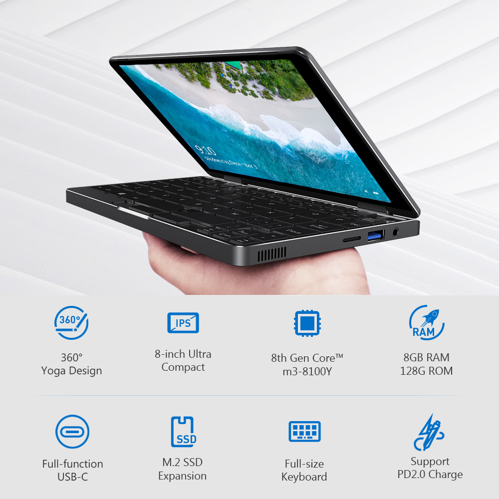 CHUWI MiniBook 8 Inch Laptop, 1920*1200 IPS Display, Intel Core
