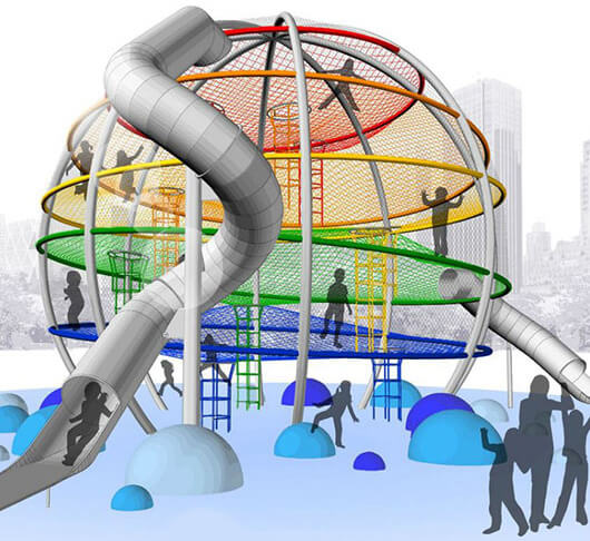 Kids outdoor amusement equipment for children crochet playground park