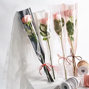 ZL, оптовая продажа, недорогая водонепроницаемая упаковочная бумага для цветов из ОПП, прозрачная пластиковая упаковка для упаковки розы