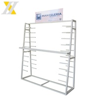 Étagères de présentation double face blanches de haute qualité, support de sol pour rouleaux de tissu, support de présentation de tapis