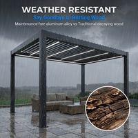 Système de pergola en aluminium architectural HENLIXO, toit à lamelles imperméable, gazebo avec drainage dissimulé, revêtement poudré, balcon moderne