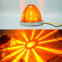 Lot de 4 feux latéraux LED RVBW en forme de pastèque, base chromée, feux de gabarit latéraux pour camion, remorque, bus, pick-up