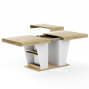 [Disponibile negli USA] Tavolo da Pranzo Allungabile Stile Rustico 200 cm per 8-10 Persone con Ripiani Laterali Spedizione Nazionale USA MOQ 1 - Product Image 4