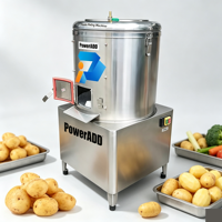 Commerciële automatische was- en schilmachine voor uien, wortelen, aardappelen en gember, van roestvrij staal, voor groenten en fruit.
