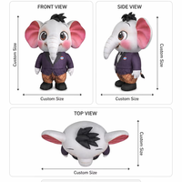 Mascotte géante gonflable en tissu durable de qualité commerciale, motif éléphant de dessin animé, sur mesure pour événements de grand ouverture