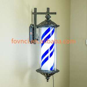 Barber Pole luz pelo giratoria salón de peluquería tienda señal LED azul rayas blanco brillante montado en la pared impermeable Barber Pole - Product Image 6