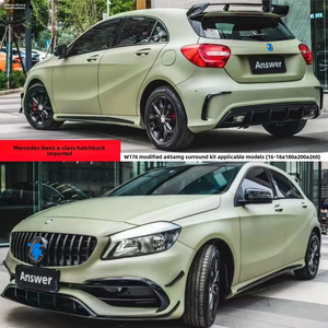 Kit de Mejora de Fibra de Vidrio y ABS para <span class=keywords><strong>Mercedes</strong></span>-Benz Clase A 13-18 W176, Parachoques Delantero y Trasero Personalizados A45 <span class=keywords><strong>AMG</strong></span>, Faldones Laterales y Alerón Trasero - Product Image 4