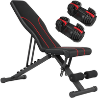 Banc de musculation pliable multifonctionnel avec support pour haltères, cadre en acier allié pour salle de sport à domicile