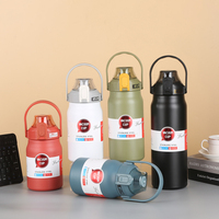 Thermos en acier inoxydable avec paille, 1000 ml, 1200 ml, 1500 ml, 1800 ml