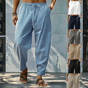 Wholesale Men's Vintage Casual Loose Sweatpants Street Hip-hop Style Cotton/Polyester Mid Breathable Lightweight Elastic Closure - Product Image 2