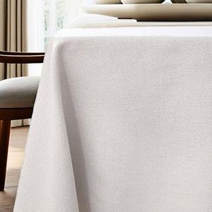 Woven Elegant Rectangular Tablecloth Tight Linen Effect Washable Waterproof Dining Room Party Wedding - Product Image 2